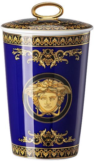 Свеча в фарфоровой колбе с крышкой   Versace MEDUSA BLAU арт. 14402-409620-24868