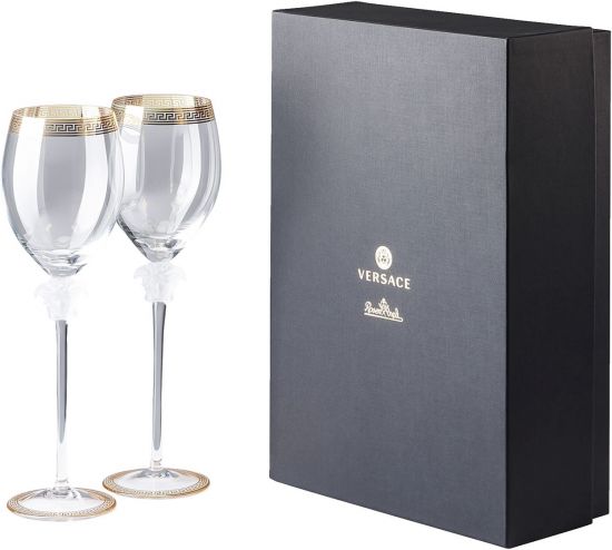 Бокал для красного вина 480 мл., набор 2 шт., Versace CRYSTAL MEDUSA D'OR арт. 20665-110300-48802